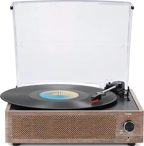Vintage Vinyl Record Player with Speakers Retro Turntable for Vinyl Records Belt - Picture 1 of 12