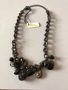 Stunning Bianco Firenze Brass Crystal Necklace - Made In Italy - Picture 1 of 7