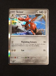 Juego de cartas coleccionables Pokémon, Scizor, Obsidian Flames #141, holograma raro, casi como nuevo - Imagen 1 de 2