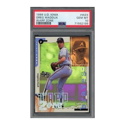 1999 U.D. Ionix Warp Zone #WZ4 Greg Maddux PSA 10 gem mt mint pop 4 - Image 1 of 2