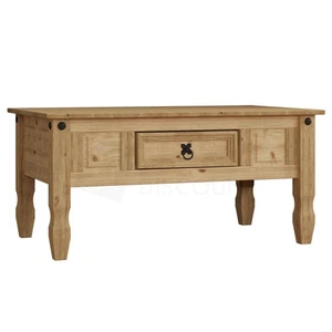 Corona Coffee Table 1 Drawer Mexican Solid Waxed Pine Rustic Living Furniture - Picture 1 of 7