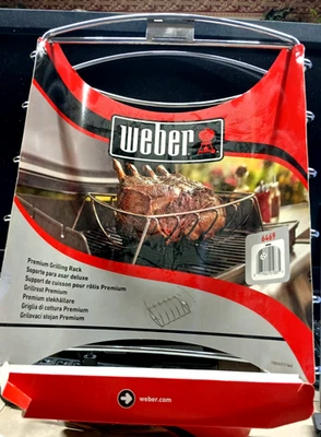 Suporte para grelha Weber original para costela e assado modelo 6469 16,5”x10,5”x4,5”/NOVO - Imagem 1 de 2