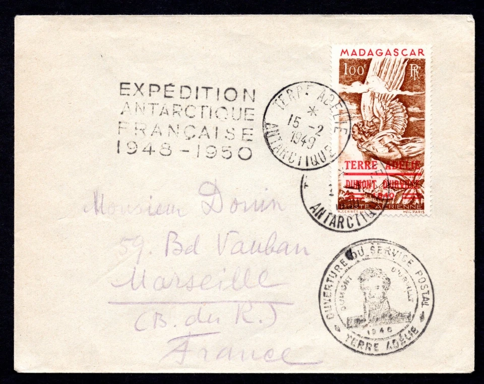 FRANCE ANTARCTICA MADAGASCAR ADMINISTRATION 1948 SCOTT #C54 ANTARCTIC EXPEDITION - Image 1 of 2