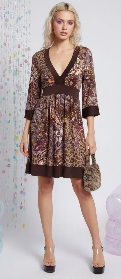 Vestido De Colección Y2k Damas S Babydoll Kimono Manga Campana Elástico Phoebe Cuerpo Central Foto 1 de 4