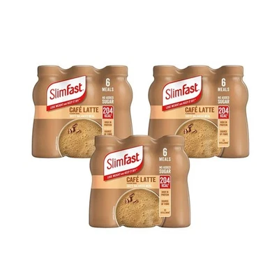 Slimfast Milkshake Multipack Bottle Cafe Latte 3 X 6X325Ml - Image 1 of 3
