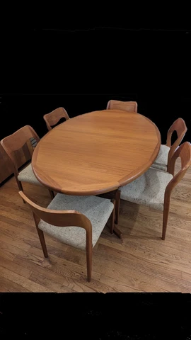 Niels Otto Møller Danish Mid-century Modern Model 71 Teak Chairs Set of 6 Cover