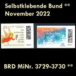 BRD MiNr. 3729-3730 ** Selbstklebende Bund November 2022, postfrisch - Picture 1 of 1