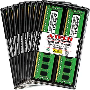 A-Tech 128GB 16x 8GB 2Rx8 PC4-17000R DDR4 2133 ECC REG RDIMM Server Memory RAM - Picture 1 of 4