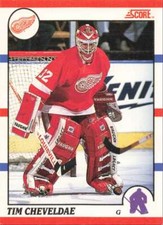 1990-91 Score Canadian Tim Cheveldae Rookie Card Detroit Red Wings #87