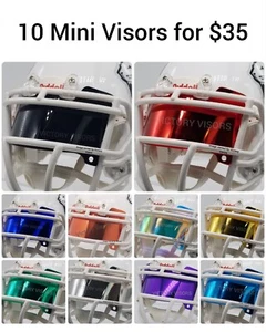Confezione 10 Visiere Mini Casco Calcio. Confezione varietà sfusa economica *(STILE PIATTO)* - Foto 1 di 1