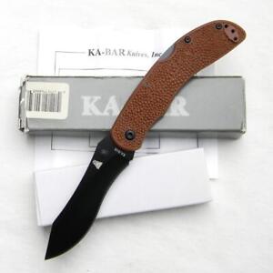 Ka-Bar Taiwan mod 5597 folding lockback hunter knife, black blade, NIB w papers
