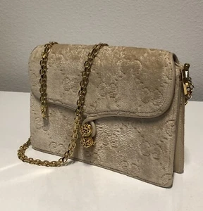 GUCCI Vintage Velvet Logo Purse - Picture 1 of 19