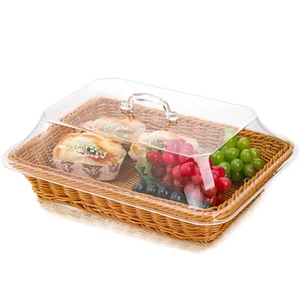 Bread Basket with Lid Tabletop Food Serving Basket Fruit Basket for Vegetable... - Picture 1 of 6