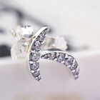 Authentic 100% 925 Sterling Silver Lunar Light CZ Stud Earring