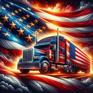 Independence Day Truck Diamond Art Kits for Adults,Diy Full round Drill Diamond - Picture 1 of 7
