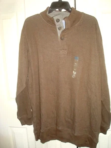 Mens Mock Neck Knit Top Brown Heather Size XXL Covington 100% Cotton - Picture 1 of 2