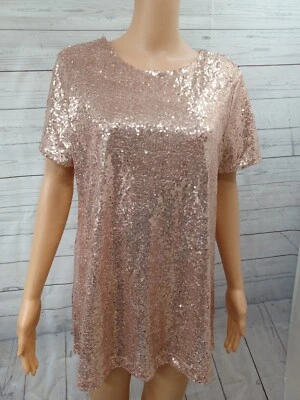 Vanilla Bay Beige Blouse Short Sleeve Short Sleeve Sz M NWT $42 Flaw*** - Image 1 of 4