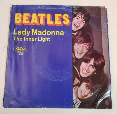 Beatles LADY MADONNA / THE INNER LIGHT (ROCK 45/PS) #2138 PLAYS VG+ TO VG++ - Image 1 of 4