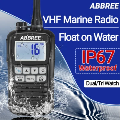 ABBREE AR-25M Marine Radio IP67 NOAA VHF Portable Walkie Talkies Floating