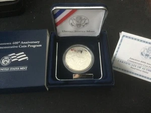 2007-P Jamestown 400th Anniversary Proof Silver Dollar US 1oz $1 Box COA - Picture 1 of 3