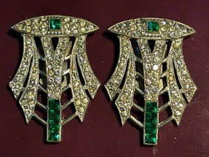 Vintage Paar Art Deco Kleiderklammern 30er Jahre 2“ lang - Bild 1 von 3