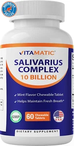 Salivarius Complex 10 Billion Chewable Mint Flavored Tablet - 60 Count - Oral He - Picture 1 of 12