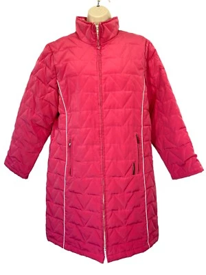 Abrigo de Invierno Liz Claiborne Talla Grande Largo Completo Plumón Pluma Cremallera Completa Chaqueta Foto 1 de 4