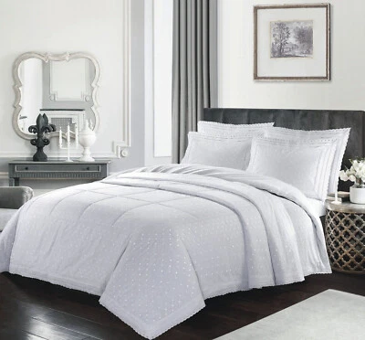Broderie Anglaise Duvet Cover Bedding Bed set Bedlinen Pillowcase Single White - Image 1 of 4