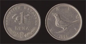 CROAZIA 1 KUNA 1995 SLAVUJ - Picture 1 of 1