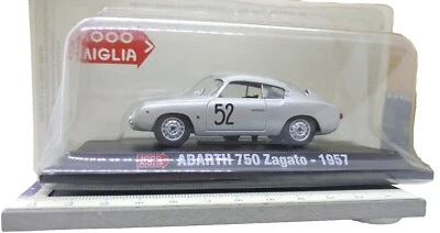 HACHETTE by Starline 1:43 Mille Miglia '57 Fiat Abarth 750 Zagato #52 argento - Immagine 1 di 4