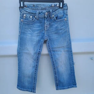 Jeans blu Miss Me JK5451P2 Capri denim taglia 12 tasche a farfalla - Foto 1 di 6
