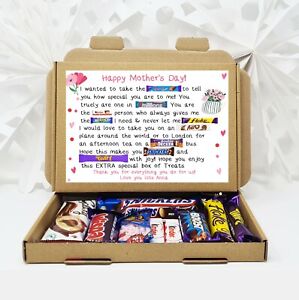 Personalised Mother's day poem cute Gift Treat Box Hamper Hug in a box