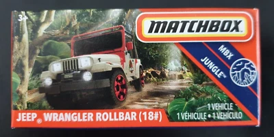 Matchbox Jurassic World Jeep Wrangler Rollbar Diecast Power Grab Box 2020 Series - Image 1 of 2