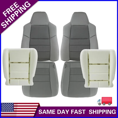 For 2003-2007 Ford F250 F350 Lariat XLT Driver Passenger Cloth Seat Cover / Foam - Image 1 of 4
