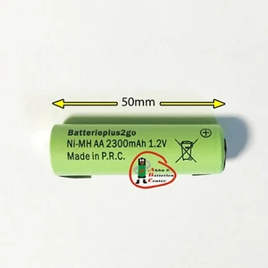 2 X Akku Mignon AA 2300 mAh 1,2V NiMH mit U Lötfahne Hochstrom Flachkopf - Picture 1 of 1