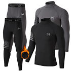 Mens Thermal Set Long Johns Ski Clothes for Men Thermal Underwear Top + Bottom 