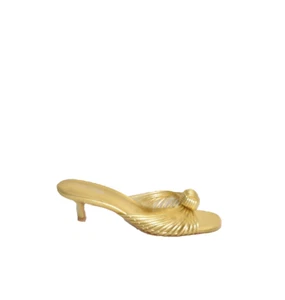 Neu! Larroude Valerie Pantolette Gold Metallic Leder Größe 7 DD486 - Bild 1 von 7