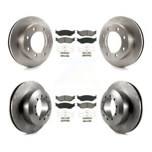 Brake Rotor And Semi-Metallic Pad Front Rear Kit For Ford F-450 Super Duty F-550