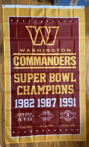 Premium Flag Washington Commanders Super Bowl Champs 3x5 ft NFL Redskins Banner Cover