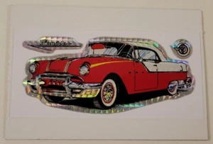 1955 PONTIAC Classic ANTIQUE CAR 1980's Prism VENDING MACHINE STICKER CARD Kodak - Picture 1 of 3