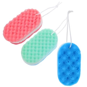 3 Pcs Éponge de Bain Éponges Corps Bébé Double Face Douche Exfoliant Gommage - Photo 1/12