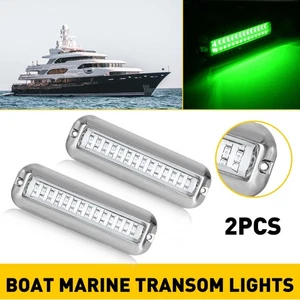 LED Green Boat Underwater Marine Transom Light Pontoon Stainless Steel Universal - Picture 1 of 17