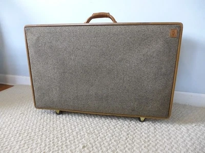 Maleta con ruedas Hartmann Pullman vintage de 32 pulgadas de cuero tweed forro de inodoro XL Foto 1 de 4