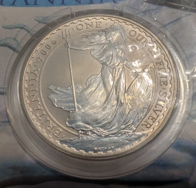 2006 - UK - £2 - Silver Britannia - 0.999 fine - 1 Troy Oz -  (DOUBLE SEALED!) - Image 1 of 3