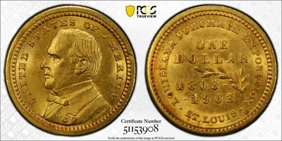 1903 P Classic Commemorative Louisiana Purchase Exposition PCGS MS-63 LA Purch-M - Image 1 of 3