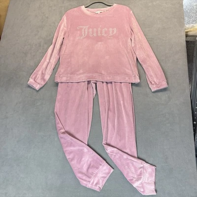 Juicy Couture  Size Large Pink Velour Sleepwear Lounge Set Top & Pants TINY FLAW - Image 1 of 4