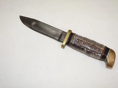 Vintage Marbles Gladstone Survival Military Hunting Knife 4" Blade Clear Layered - Image 1 of 4