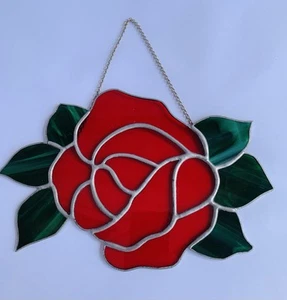 Vitral rosa roja atrapasol envío gratuito - Imagen 1 de 5