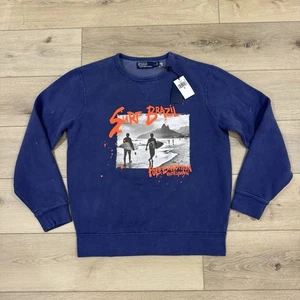 NEU Polo Ralph Lauren Surf Brazil Crewneck Sweat Shirt Herren M blau Grafik - Bild 1 von 12
