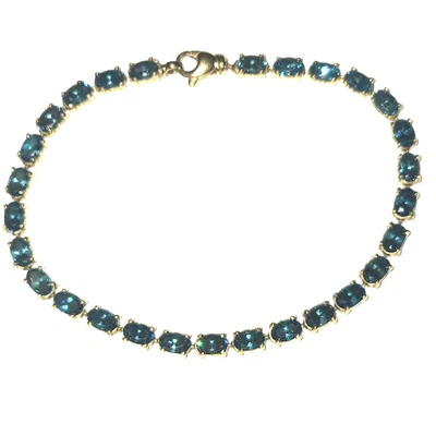 ПРЕВОСХОДНЫЙ 14 КАРАТ ЗОЛОТО НАТУРАЛЬНЫЙ ЦИРКОНИЙ БРАСЛЕТ 8-1/2 В ДЛИНУ ВЕС 16,58 ГРАММ - Изображение 1 из 4